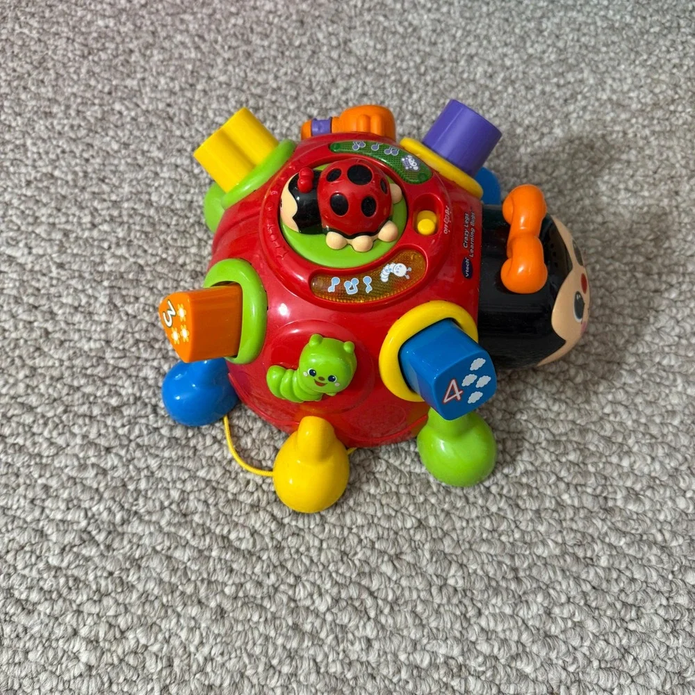 Vtech Crazy Legs Learning Bug Red Shape Sorter Pull Toy Musical Toddler Toy
